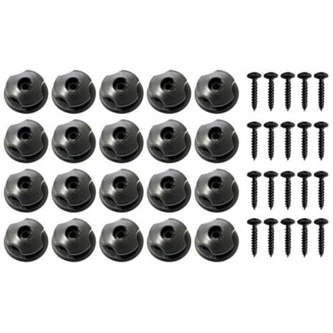 60 Pcs Crochet Ridelle De Bâche Ronds Inclus Vis Boutons Ronds pour Filet Remorque Et Bache Remorque Crochet Remorque en Plastique Dur (1/4)