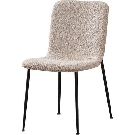Stuhl 'ALICE' Bouclé Beige, Maße H81,5 x B42 x T57, ideal für Ihre Küche oder Ihr Esszimmer.