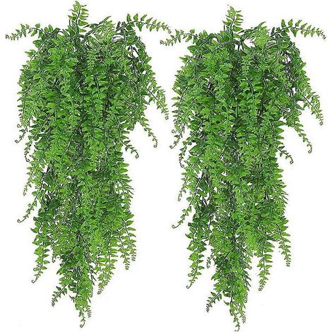 Lot de 2 plantes artificielles suspendues, fausses feuilles de lierre, décoration murale pour intérieur et extérieur, verdure artificielle pour la maison (1/5)