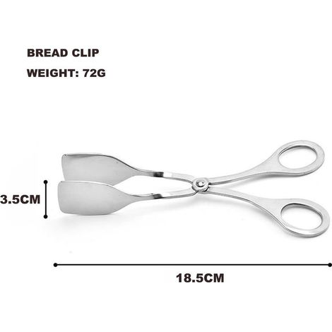 Lot de 2 pinces à pâtisserie, de cuisine, en acier inoxydable, pour saucisses, multifonctions, pour buffet, pané, steak, barbecue, salade (1/5)