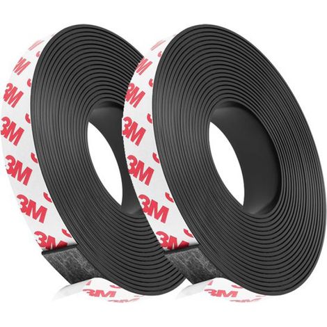 2 selbstklebende Magnetstreifen, 1 m starker selbstklebender Magnetstreifen mit Klebstoff, flexible 1,0 cm x 1,5 mm Magnetstreifen für Magnete, Organisation, Präsentation, 10 mm x 1 m (1/5)