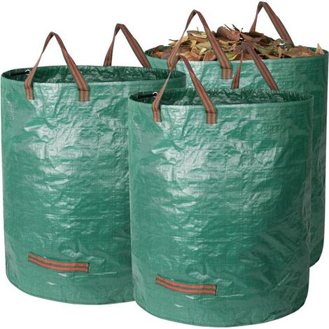 Sacs à déchets de jardin résistants avec poignées - Lot de 3 sacs de 272 L autoportants et étanches pour déchets de jardin (1/5)