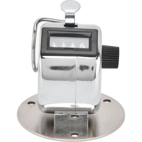 Compteur manuel - - Tak-601 - Affichage 4 chiffres - Coque en acier inoxydable - Argent
