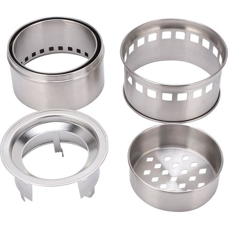 Poêle de camping pliable extérieur réchaud portatif en acier inoxydable bois brûleur gaz pique-nique (1/5)