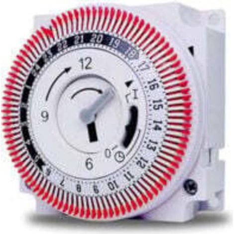 Minuterie Mécanique - 250 V - Programmation 24 Heures - Rappel 15 Minutes - 16 A - Unité (1/4)