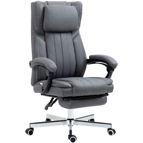 Chaise de bureau siège pivotant dossier inclinable hauteur réglable 65 x 61 x 105-113 cm gris (1/5)