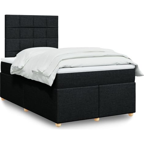 Boxspringbett mit Matratze Schwarz 120x190 cm Stoff