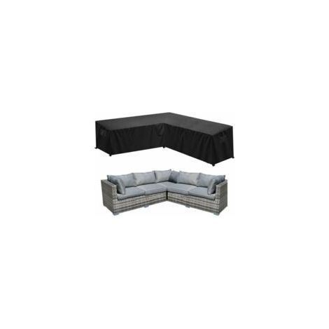 Housse de protection imperméable pour canapé d'angle de jardin - Housse de protection pour canapé d'angle en L - 215 x 215 x 87 cm- Crezuo (1/3)
