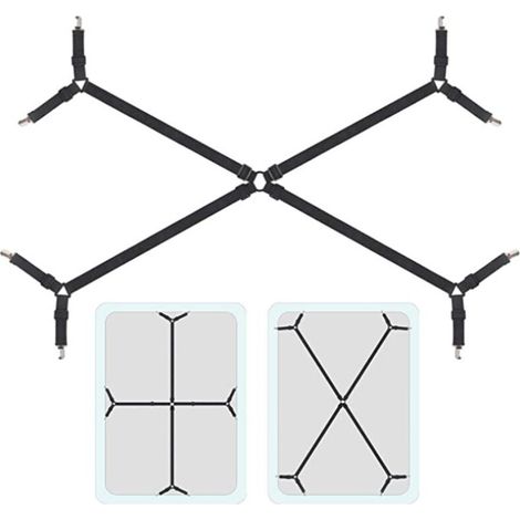 Sangles de drap de lit, sangles réglables pour tenir de longs draps Clips de drap de lit, tendeur de drap-housse avec 8 clips pour housse de coussin ou housse de canapé