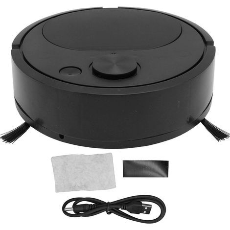 Multifunctional robot vacuum cleaner with USB charger, Mini smart sweeping for parquet, tile, carpet, black (1/5)