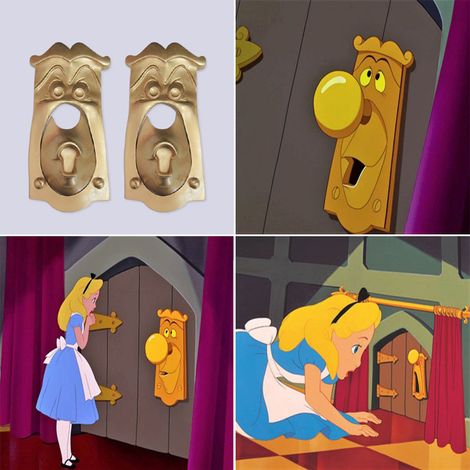 Nouveau produit transfrontalier : poignée de porte Alice au pays des merveilles, ornement décoratif en résine pour porte à suspendre. (1/5)