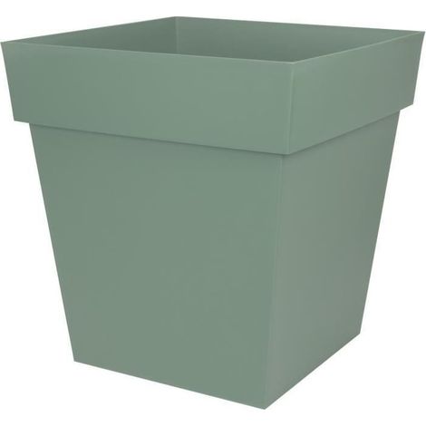 EDA PLASTICA - Vaso quadrato Toscana - 50 cm - 87 L - Verde alloro