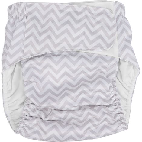 Couche Adulte En Tissu Lavable Et Réutilisable Avec Fermeture Velcro Pour Incontinence - Absorption Rapide Et Étanche - Taille Unique (1/5)