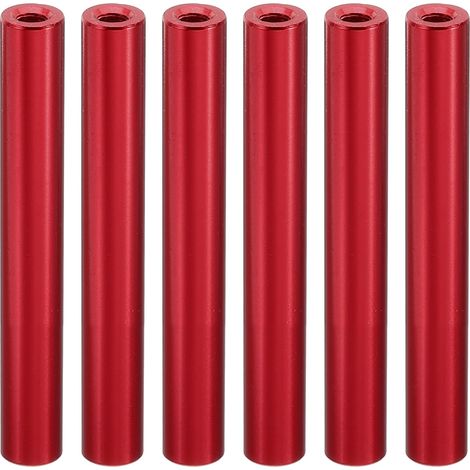 6Pcs Entretoise Filetée M3 en Aluminium 3x6x45mm Rouge (1/5)