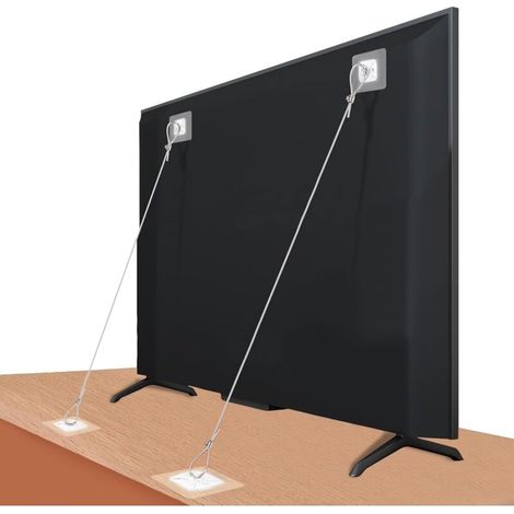 XEPHO Sangles Anti-Basculement pour TV et Meubles, Sécurité pour Téléviseur Réglable pour la Protection des Enfants BéBés et des Animal, Pas de Perçage, 2 Pièces + 8 Patins Adhésifs de Rechange (1/5)