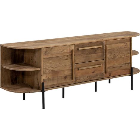 Meuble TV arrondi en bois recyclé Blaise