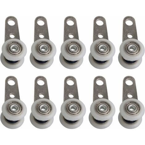 Lot De 10 Roulettes Pour Baies Vitrées Ou Portes Coulissantes - En Métal Et En Plastique - 4,5X 1,9Cm (1/5)