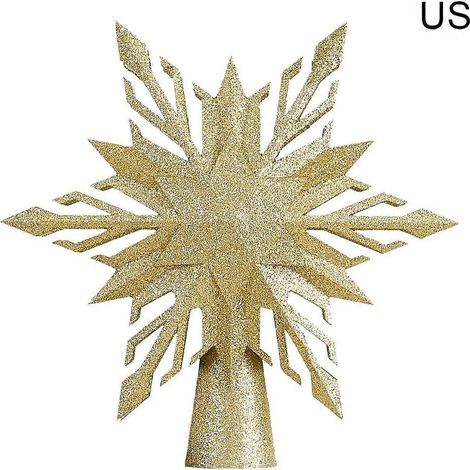 Snowflake Tree Topper with Lights - Rotating Projection Christmas Star - LED Decor (1/5)