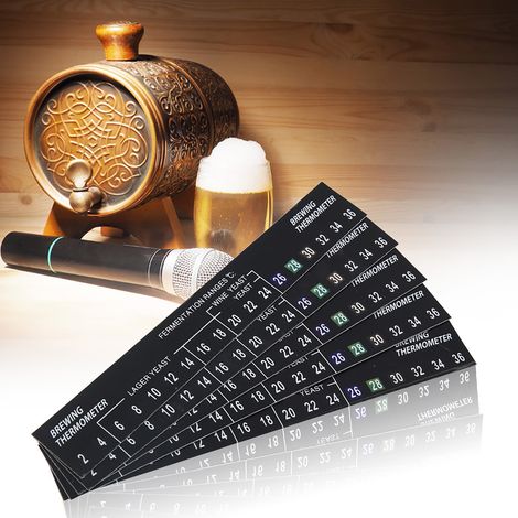 Lot de 5 thermomètres adhésifs LCD pour brassage de bière maison (1/5)