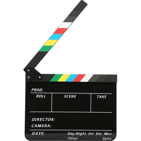 Clap de cinéma professionnel 30x25cm en acrylique (1/5)