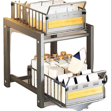 Étagère de rangement escamotable, matériau durable, fonctionnement silencieux, 1PC (1/2)