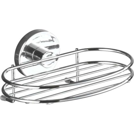Porte savon mural Milazzo , Fixation Vaccum-Loc® sans perçage, repositionnable, Charge jusqu'à 33kg, Acier inox, 4.5 x 16,5 x 12 cm, Argent