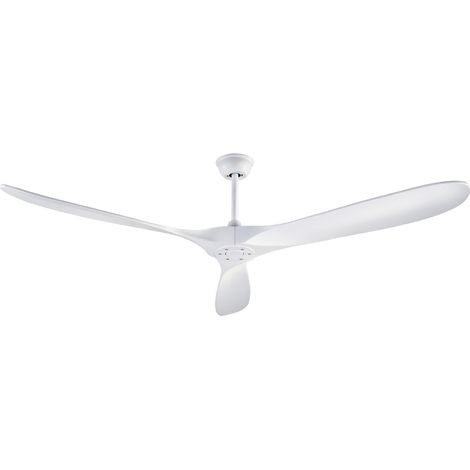 Ventilateur de plafond 70 pouces blanc sans éclairage, 3 pales en bois de paulownia, télécommande, 6 vitesses, réversible et mémoire de vitesse CHICFURN (1/5)