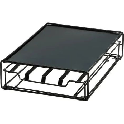 Tiroir Rangement Porte-Capsules en Métal Noir Mat,Plateau Support pour Machine à Café-Longueur 21 x Profondeur 31 x Hauteur 7,5cm (1/5)