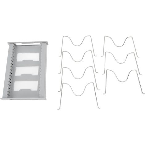 Organisateur de Couvercles de Casseroles Anti-Glissant, Rétractable et Universel pour Cuisine - Gris (1/5)
