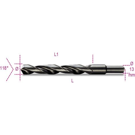 PUNTE ELICOIDALI CILINDRICHE IN ACCIAIO HSS CODOLO 13MM ART.410A MIS. 19,00