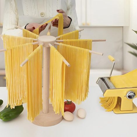 Applicable Séchoir à pâtes en bois de 40 cm de haut - Pliable - Facile à monter - Portable - Amovible - Facile à nettoyer - Pour pâtes faites maison - Séchage des spaghettis (1/5)