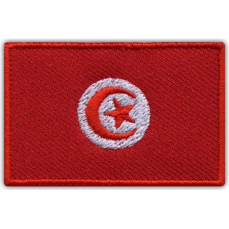 Tunesische Flagge als Aufnäher – zum Aufnähen – gestickter Aufnäher/Abzeichen/Emblem