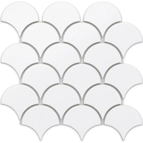 Mosaico in ceramica su rete per bagno o cucina 28.5 cm x 29.0 cm - First snow (1/3)