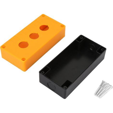 Scatola di protezione per pulsante Xiuganpo, tre fori da 22 mm, impermeabile, facile da installare, per apriporta automatici marini (GIALLO). (1/5)