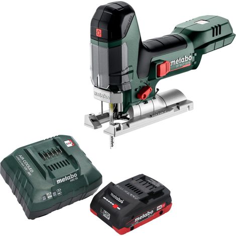 Seghetto alternativo a batteria Metabo ST 18 LT 130 BL 18 V 130 mm senza spazzole + 1x batteria LiHD 4,0 Ah + caricatore