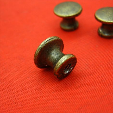 20 Mini Poignées Champignon, Tirettes Agrafe pour Tiroirs, Poignées de Boîte à Bijoux, Alliage Moine Antique Bronze, Lot de 20, Sachet PE Scellé (1/5)