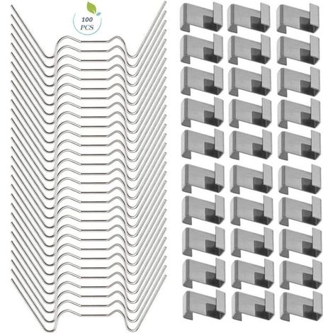 100 Pièces Clips Pour Vitre De Serre En Acier Inoxydable 304 Et 301 Accessoires De Fixation Pour Serres Jardin (1/4)