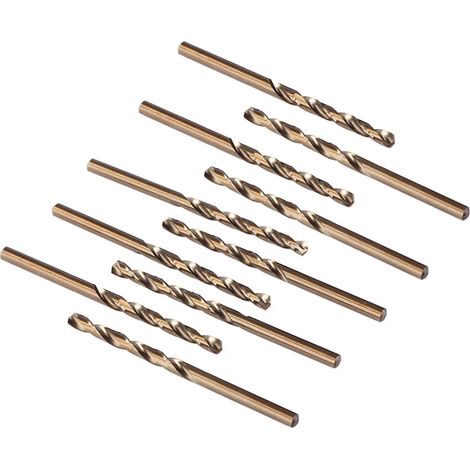 Set di 10 punte elicoidali M35 per acciaio e metallo Ø 1,5 mm