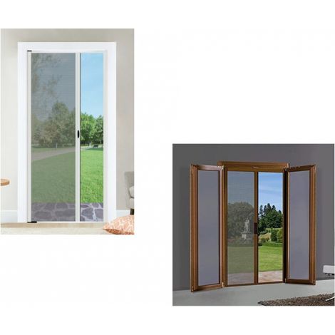 Zanzariera a rullo laterale frizionata per porta - cm 160x250 (adattabile) - Specifiche: cm 160 x 250 - marrone (1/3)
