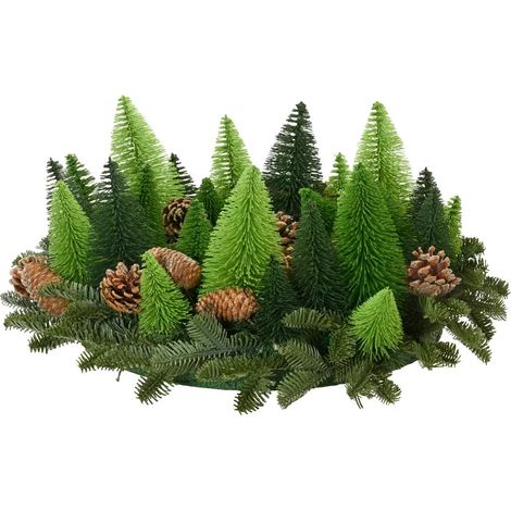 Ghirlande de Noël avec arbres verts Ø60 × H20 cm (1/2)