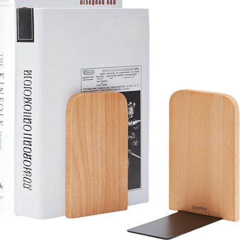 Serre Livre Bois 2 Pièces 17 x 12 x 10,5 cm - pour l'école, Le Bureau et la bibliothèque - Bois de hêtre Cale Livre Etagere Serre-Livres Presse Livre Bloc Livre Bloque Livre Porte CD Décoratifs (1/5)