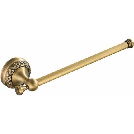 Porte-serviettes Nouveau porte-serviettes rétro en cuivre gaufré pour toilettes de salle de bain (F8331 Barre simple courte antique) (1/5)