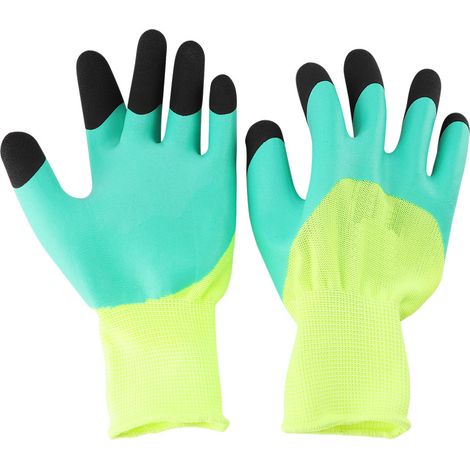 1 paire de gants de travail imperméables et antidérapants pour le jardinage et la manutention (bleus) (1/5)