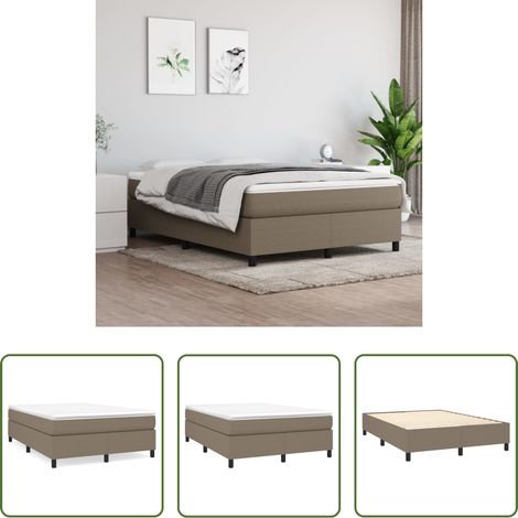 vidaXL Schlafzimmer - Boxspringbettgestell Taupe 140x190 cm Stoff (1/5)