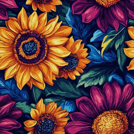 Outdoor dekostoffe oxford - Motiv Bunte Blumen DX18040 (1/5)