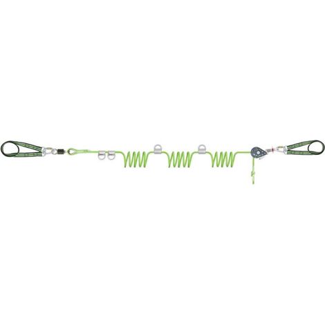 Línea de vida temporal horizontal para 4 usuarios, con 4 correderas CROSS LINE 2 KRATOS SAFETY