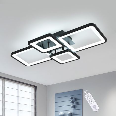 Plafonnier LED Dimmable 54W Noir Lampe de Plafond avec Télécommande (1/5)