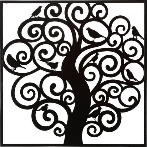 Pannello albero decorativo in ferro colore nero per decorazioni ambienti -Standard (1/5)