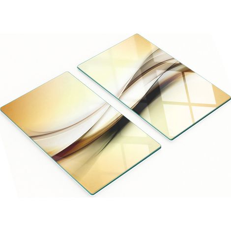 Tablas de servir de cristal para cocina con gr谩ficos abstractos 2x30x52 cm