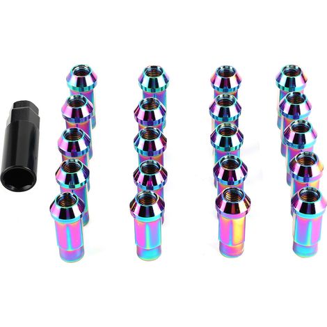 Lot de 20 écrous de roue 12x1,5 mm à extrémité ouverte et allongée, accessoire professionnel pour la modification automobile (1/5)